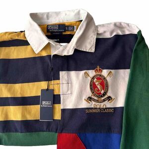 Polo Ralph Lauren Men's Long Sleeve Rugby Shirt Sz XL Striped Classic Fit Cotton